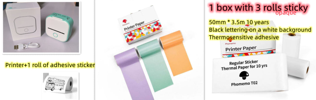 Phomemo T02 Portable Mini Inkless Thermal Printer