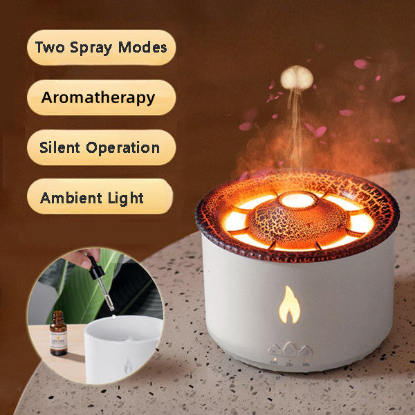 Volcano Flame & Jellyfish Mist Ultrasonic Aromatherapy Diffuser