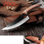 Hand-Forged Hammered Carbon Steel Boning Knife & Skinner