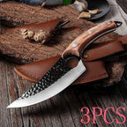 Hand-Forged Hammered Carbon Steel Boning Knife & Skinner