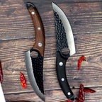 Hand-Forged Hammered Carbon Steel Boning Knife & Skinner