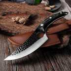 Hand-Forged Hammered Carbon Steel Boning Knife & Skinner