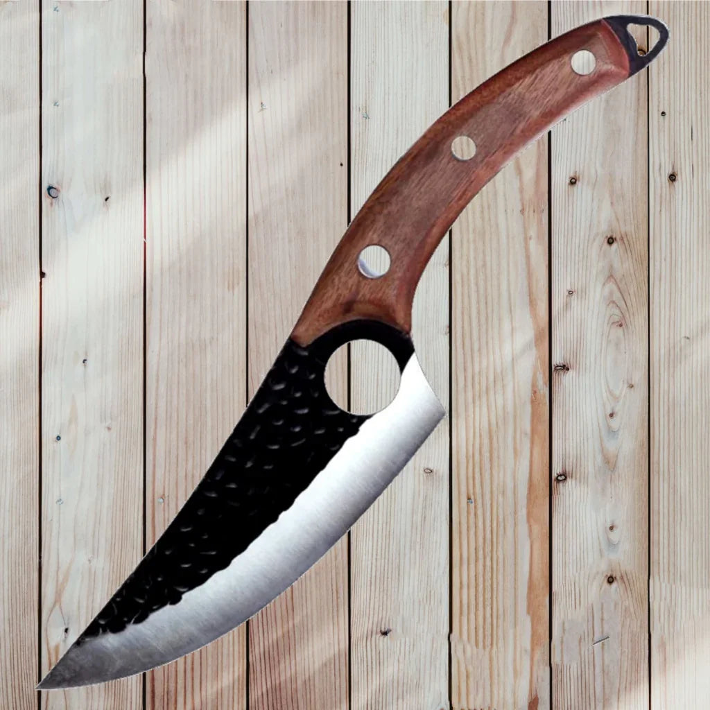 Hand-Forged Hammered Carbon Steel Boning Knife & Skinner