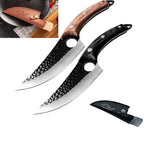 Hand-Forged Hammered Carbon Steel Boning Knife & Skinner