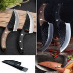 Hand-Forged Hammered Carbon Steel Boning Knife & Skinner