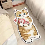Playful Kitten Irregular Faux Wool Accent Rug
