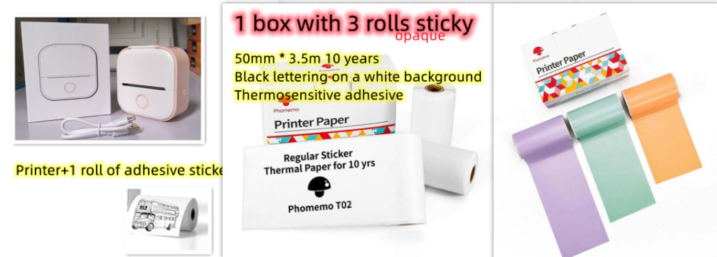 Phomemo T02 Portable Mini Inkless Thermal Printer