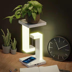 Levitating Gravity-Defying Desk Lamp with Integrated Wireless Charger