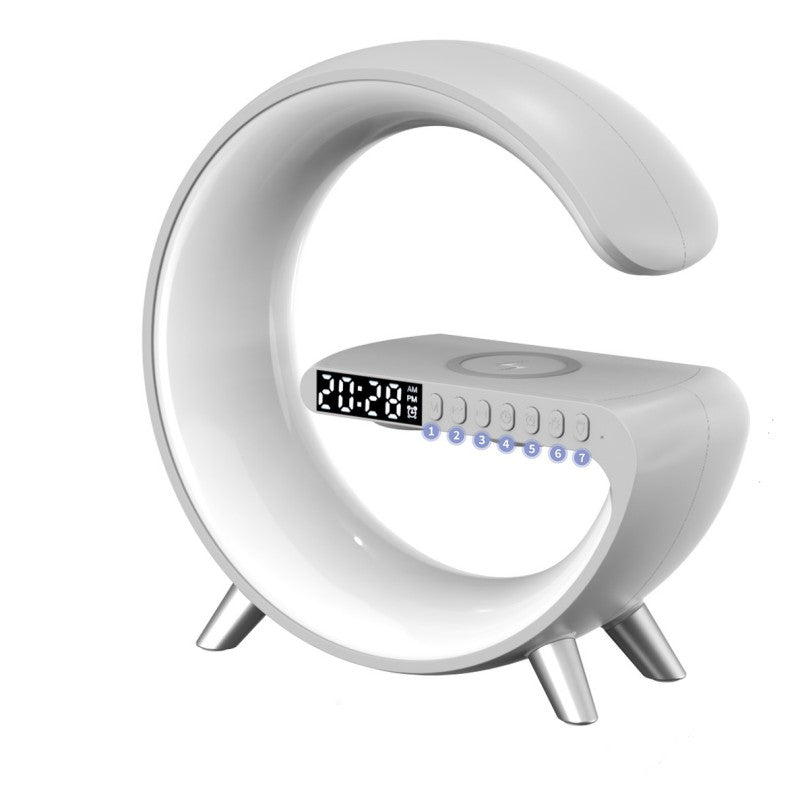 Intelligent G-Shape RGB Atmosphere Lamp with 15W Wireless Charger & Bluetooth Speaker