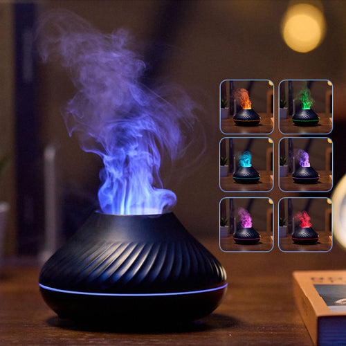 3D RGB Colorful Flame Aroma Diffuser & Volcanic Humidifier