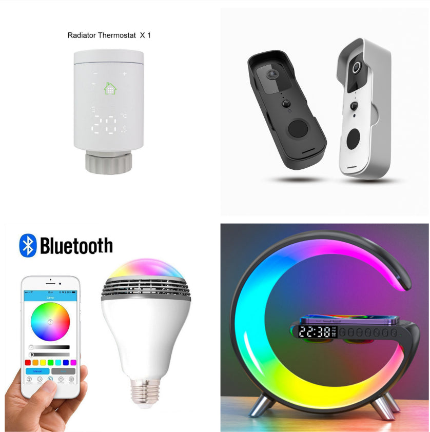 Intelligent G-Shape RGB Atmosphere Lamp with 15W Wireless Charger & Bluetooth Speaker