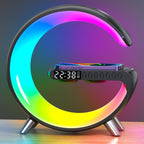 Intelligent G-Shape RGB Atmosphere Lamp with 15W Wireless Charger & Bluetooth Speaker