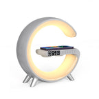 Intelligent G-Shape RGB Atmosphere Lamp with 15W Wireless Charger & Bluetooth Speaker