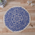 Bohemian Hand-Woven Round Cotton Ethnic Rug