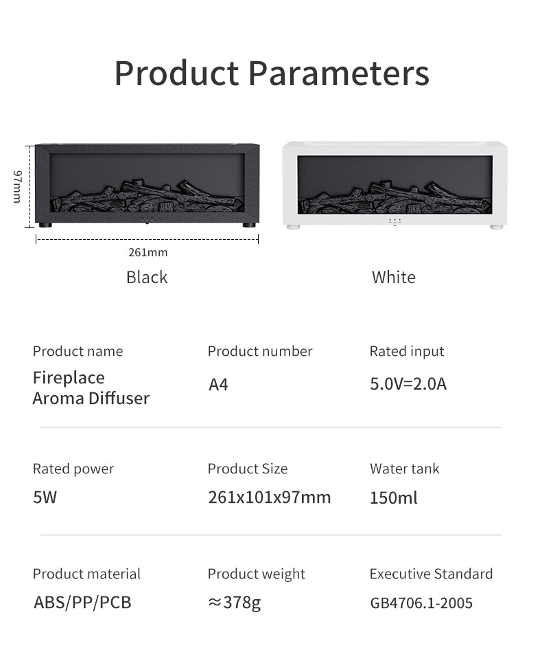 Fireplace Simulation Ultrasonic Flame Aroma Diffuser