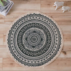Bohemian Hand-Woven Round Cotton Ethnic Rug