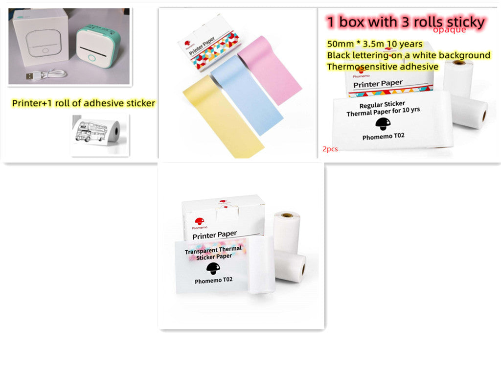 Phomemo T02 Portable Mini Inkless Thermal Printer