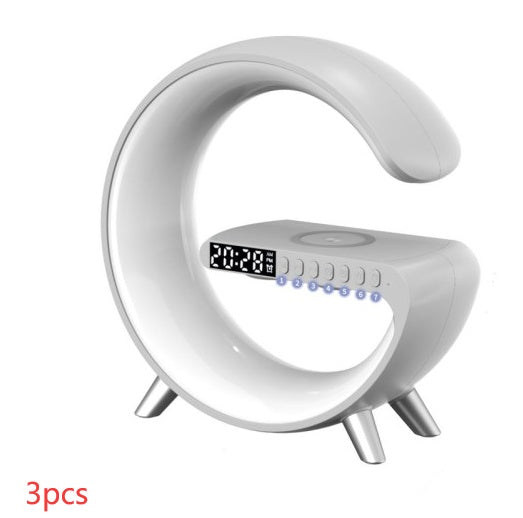 Intelligent G-Shape RGB Atmosphere Lamp with 15W Wireless Charger & Bluetooth Speaker