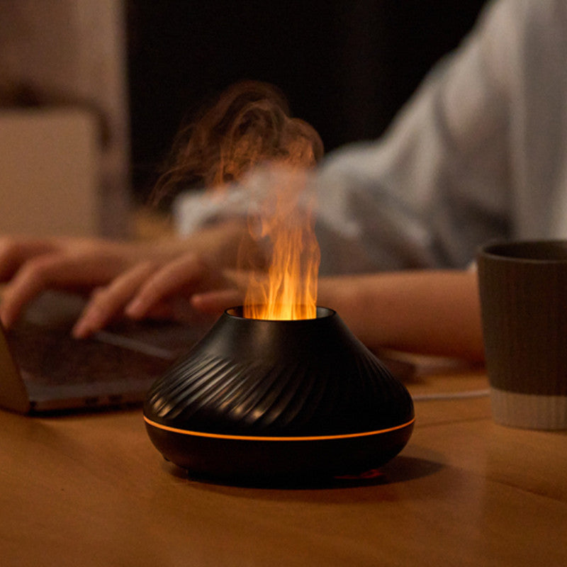 3D RGB Colorful Flame Aroma Diffuser & Volcanic Humidifier