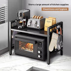 Expandable Microwave Shelf Organizer – Adjustable 42-64cm Heavy Duty Rack