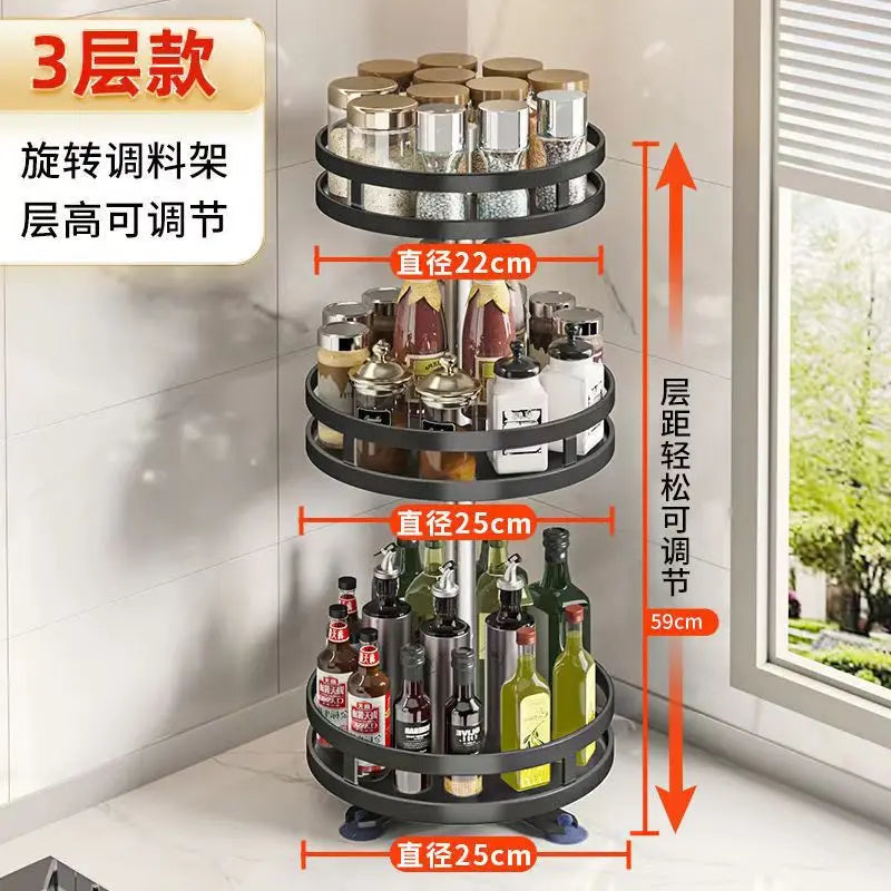 360° Rotating Spice Rack Organizer