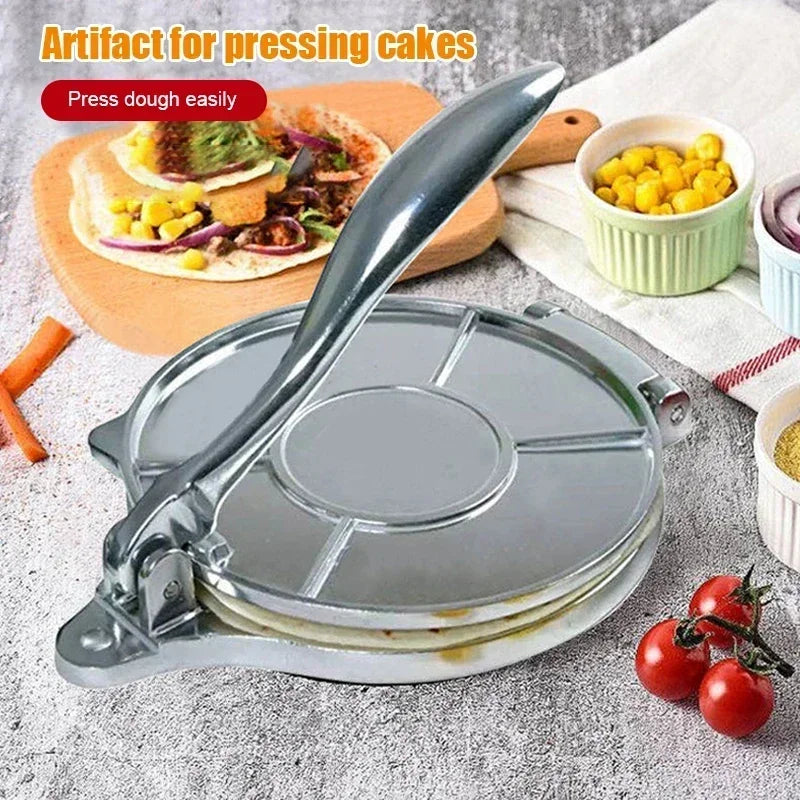 Efficient Tortilla & Dough Press – Manual 16/20cm Non-Stick Maker