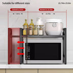 Expandable Microwave Shelf Organizer – Adjustable 42-64cm Heavy Duty Rack