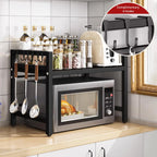 Expandable Microwave Shelf Organizer – Adjustable 42-64cm Heavy Duty Rack
