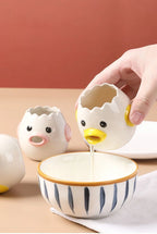 Cute Chicken Ceramic Egg Separator – Creative Yolk & White Divider
