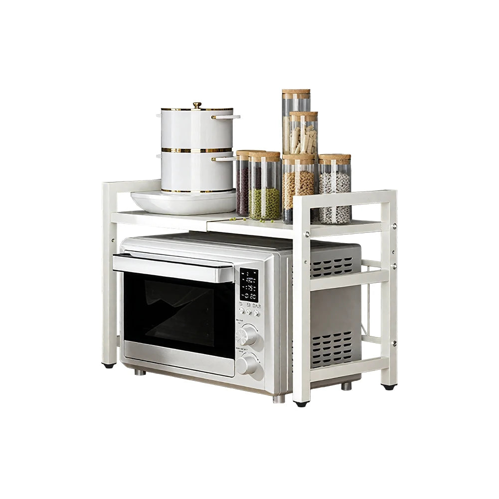 Expandable Microwave Shelf Organizer – Adjustable 42-64cm Heavy Duty Rack