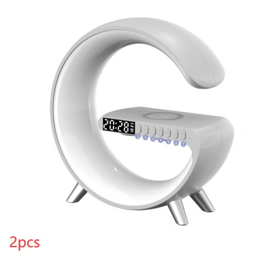 Intelligent G-Shape RGB Atmosphere Lamp with 15W Wireless Charger & Bluetooth Speaker