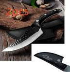 Hand-Forged Hammered Carbon Steel Boning Knife & Skinner