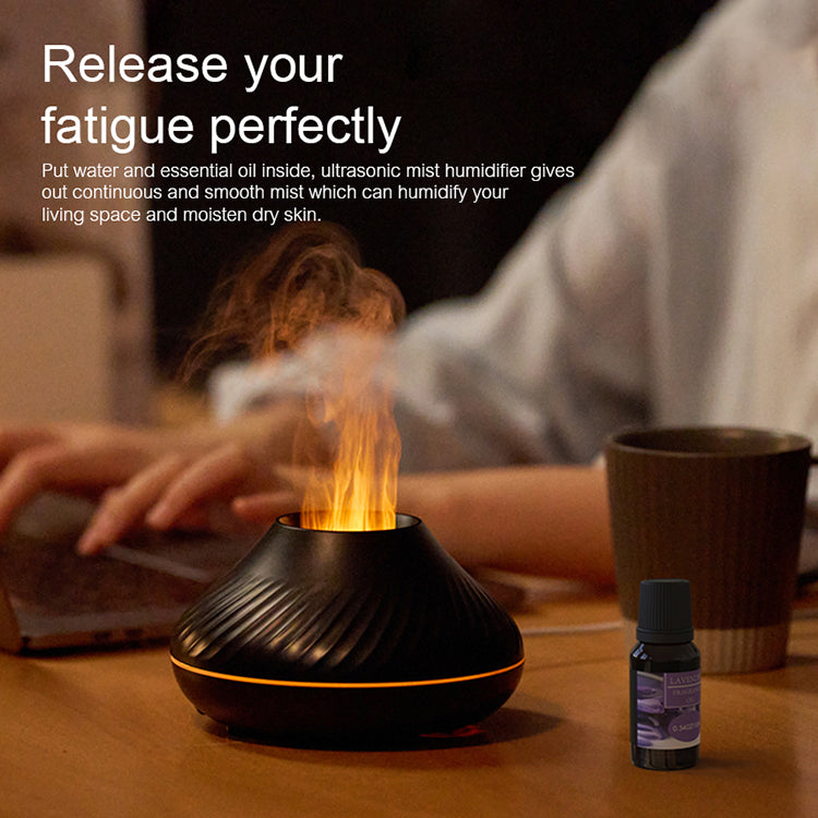 3D RGB Colorful Flame Aroma Diffuser & Volcanic Humidifier