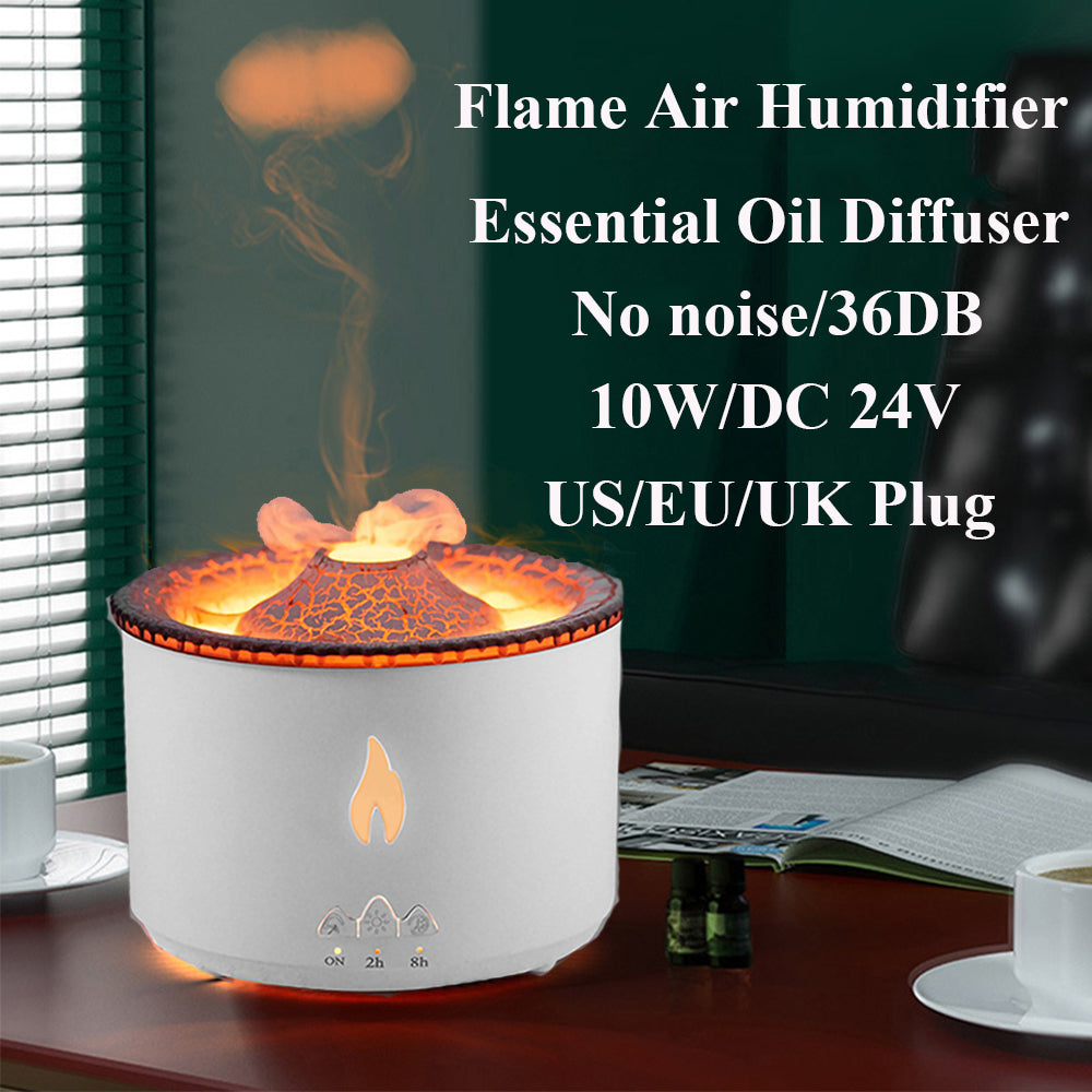 Volcano Flame & Jellyfish Mist Ultrasonic Aromatherapy Diffuser