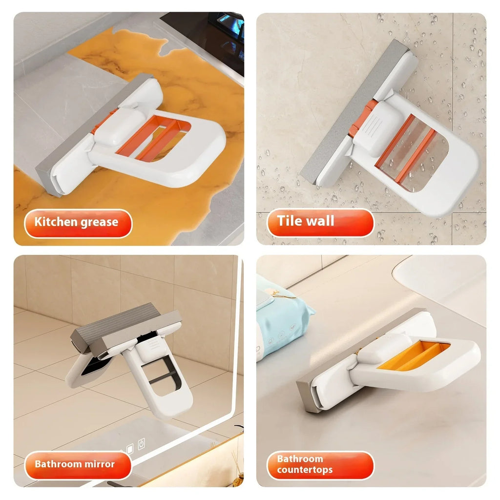 Handheld Mini Foldable Squeeze Mop | Self-Wringing Desktop Sponge Cleaner