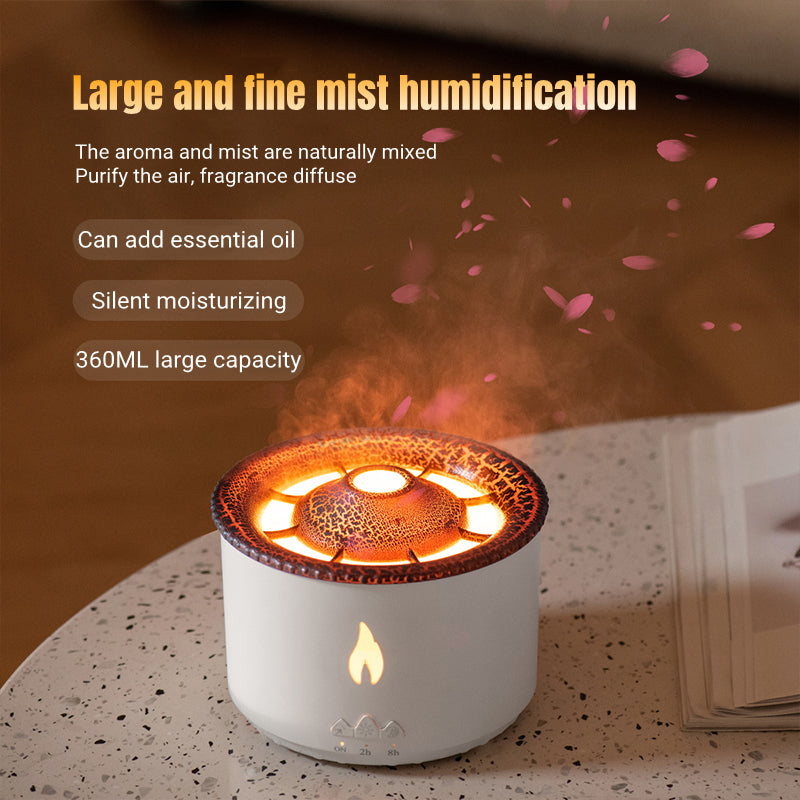 Volcano Flame & Jellyfish Mist Ultrasonic Aromatherapy Diffuser