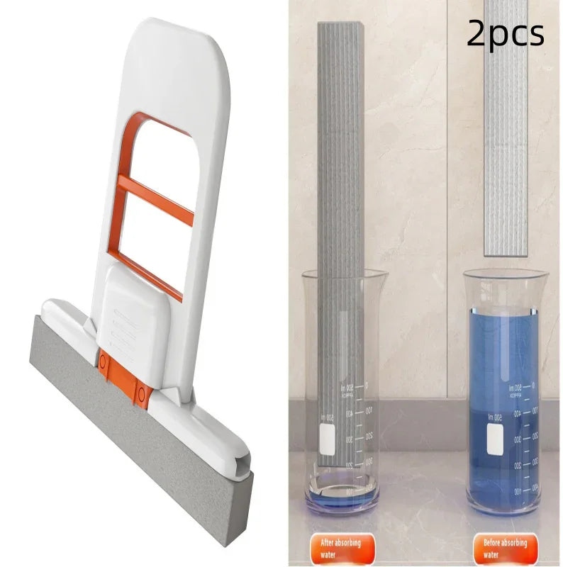 Handheld Mini Foldable Squeeze Mop | Self-Wringing Desktop Sponge Cleaner