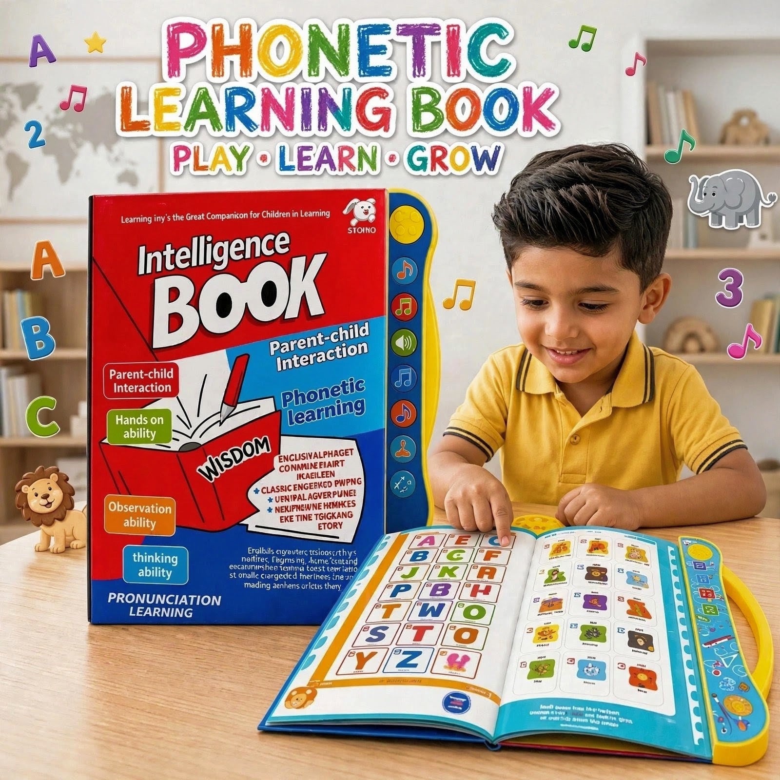 Electronic Interactive Phonetic & Musical Study Book for Children
