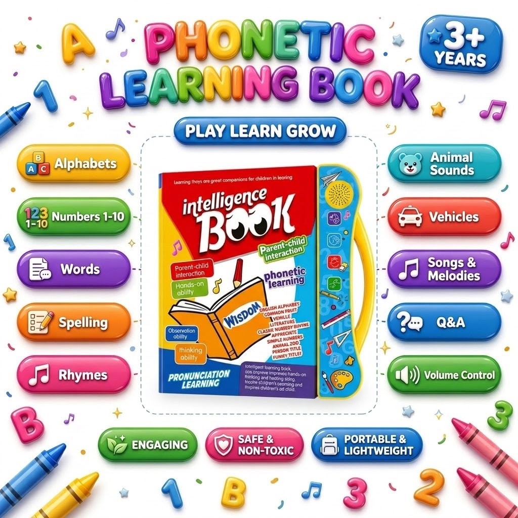 Electronic Interactive Phonetic & Musical Study Book for Children