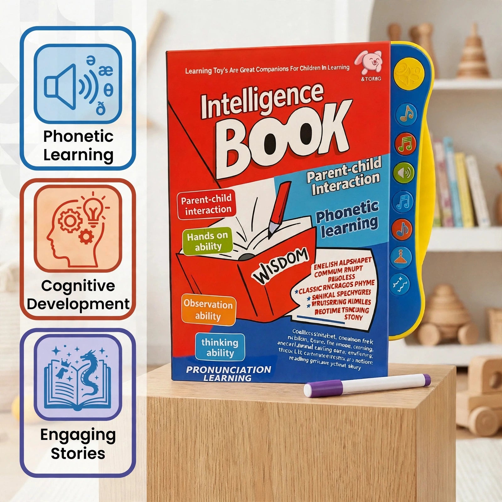Electronic Interactive Phonetic & Musical Study Book for Children